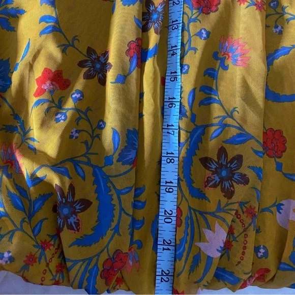 Free People Wildflower Honey Blouse Floral Mustard Boho Size Large - Picture 11 of 13